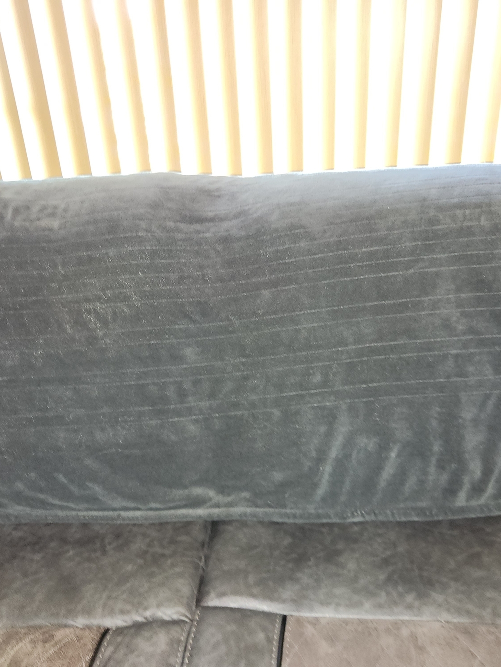 Sunbeam Plush Velvet Heated  Throw - Gray